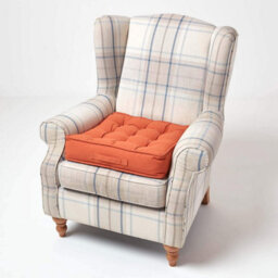 Homescapes Terracotta Cotton Armchair Booster Cushion - thumbnail 7