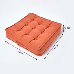 Homescapes Terracotta Cotton Armchair Booster Cushion - thumbnail 5