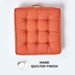 Homescapes Terracotta Cotton Armchair Booster Cushion - thumbnail 3