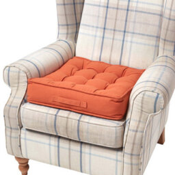 Homescapes Terracotta Cotton Armchair Booster Cushion - thumbnail 1