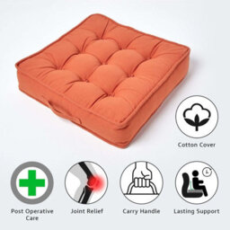 Homescapes Terracotta Cotton Armchair Booster Cushion - thumbnail 2