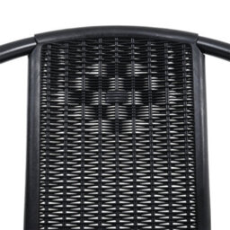 Breeins Black Set Of 6 Outdoor Plastic Chairs Rope Garden Stacking Chairs Garden Patio Dining Chairs - thumbnail 5