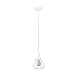 Luminosa Lighting Luminosa Selene Wire Frame Pendant Ceiling Light White 1X E27 - thumbnail 1