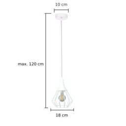 Luminosa Lighting Luminosa Selene Wire Frame Pendant Ceiling Light White 1X E27 - thumbnail 2