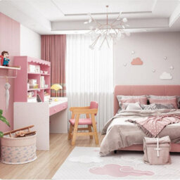 Hygrad Built to Survive Wooden Pink/white Free Standing Study Table Desk With Shelves & Drawers For Kids Children Girls Home - thumbnail 2