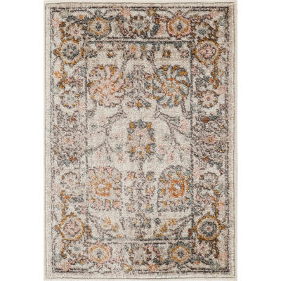 Livabliss Ankara-Vintage Pink Grey Traditional Boho Living Dining Bedroom Rug 60 X 90 Cm Easy Care, Non Shedding - image 1