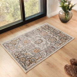 Livabliss Ankara-Vintage Pink Grey Traditional Boho Living Dining Bedroom Rug 60 X 90 Cm Easy Care, Non Shedding - thumbnail 2