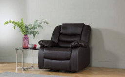 1 Seat Brown Recliner Sofa Leather Bonded Reclining Sofa Suite Sofas Chair D Pro T Homeware