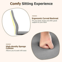 Dining Chair Set Of 4 Armless Kitchen Chair-Grey Modern - thumbnail 4