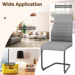 Dining Chair Set Of 4 Armless Kitchen Chair-Grey Modern - thumbnail 6