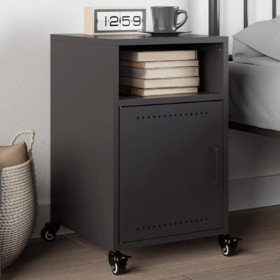 Berkfield Bedside Cabinet Black 36X39X59 Cm Steel - image 1