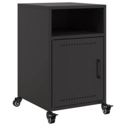 Berkfield Bedside Cabinet Black 36X39X59 Cm Steel - thumbnail 2
