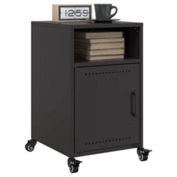 Berkfield Bedside Cabinet Black 36X39X59 Cm Steel - thumbnail 5