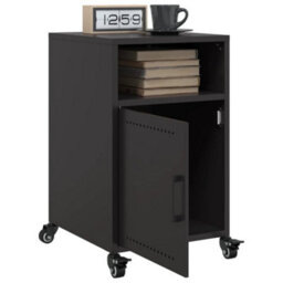 Berkfield Bedside Cabinet Black 36X39X59 Cm Steel - thumbnail 4