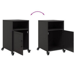 Berkfield Bedside Cabinet Black 36X39X59 Cm Steel - thumbnail 9
