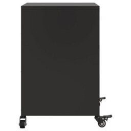 Berkfield Bedside Cabinet Black 36X39X59 Cm Steel - thumbnail 7