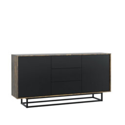 Vista Loft Sideboard 140Cm Industrial Rustic & Black Matt Doors - Creative Furniture - thumbnail 9