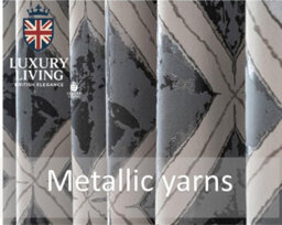 Luxury Living Luxury Diamond Jacquard Fully Lined Ring Top Curtains With Metallic Thread 229Cm X 183Cm Charcoal/silver - thumbnail 4