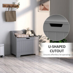 Wyld Haus Ralofa Grey Storage Chest 61L - Compact Mdf Organizer For Blankets, Toys And Household Items - thumbnail 6