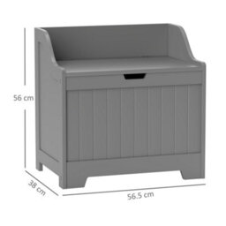 Wyld Haus Ralofa Grey Storage Chest 61L - Compact Mdf Organizer For Blankets, Toys And Household Items - thumbnail 3