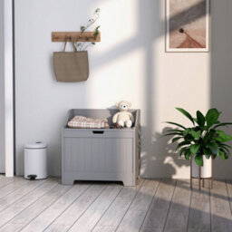 Wyld Haus Ralofa Grey Storage Chest 61L - Compact Mdf Organizer For Blankets, Toys And Household Items - thumbnail 7