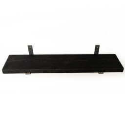 Toolty Rustic Handmade Wall Shelf, Wall Mounted, 180Cm X 17.5Cm Up Design, Black Ash, Handcrafted Vintage Style - thumbnail 4