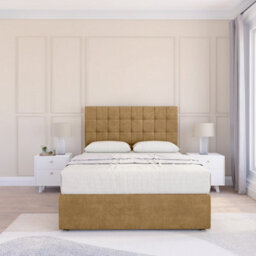 "Sloomy 2Ft6 Alabama Divan Bed Base Mink Plush ,no Drawers & 54"" Floor Standing Headboard - Small Single" - thumbnail 2