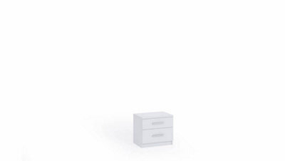 Arte Bono Bedside Table In White Matt - Elegance Meets Functionality - W500mm X H450mm X D350mm