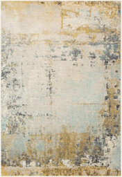 Livabliss City-Abstract Yellow Grey Blue Modern Marble Living Dining Bedroom Rug 160 X 220 Cm Easy Care, Non Shedding