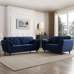 Home Detail Mona 2+3 Seater Sofa Set, Blue Velvet