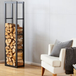 Neo Tall Black Firewood Log Rack - thumbnail 5