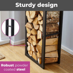 Neo Tall Black Firewood Log Rack - thumbnail 4