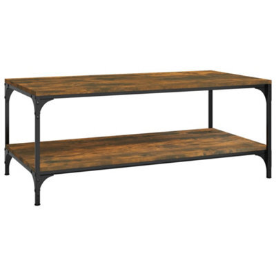 Berkfield Industrial Coffee Table Smoked Oak 100X50X40 Cm Engineered Wood - image 1