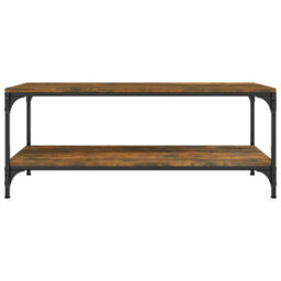 Berkfield Industrial Coffee Table Smoked Oak 100X50X40 Cm Engineered Wood - thumbnail 4