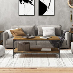 Berkfield Industrial Coffee Table Smoked Oak 100X50X40 Cm Engineered Wood - thumbnail 3