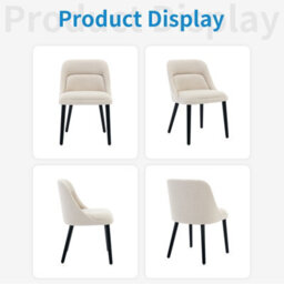 Set Of 2 Linen Fabric Dining Chairs Padded Kitchen Chair (W)52Cm (D)54Cm (H)80Cm- Beige - thumbnail 6