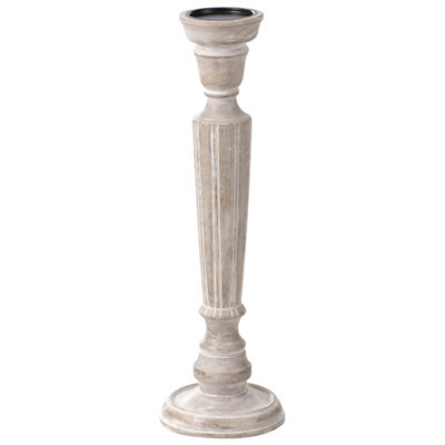 Beliani Candle Holder Mallawi Mango Wood 50 Cm Light Brown - image 1