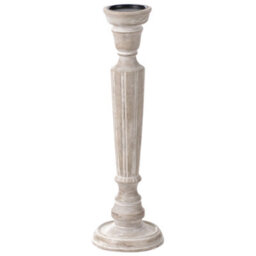 Beliani Candle Holder Mallawi Mango Wood 50 Cm Light Brown - thumbnail 1