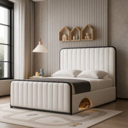 Harmin Stylish Modern Double Bed With Built-In Pet Nook Comfort And Elegance Combined - thumbnail 3