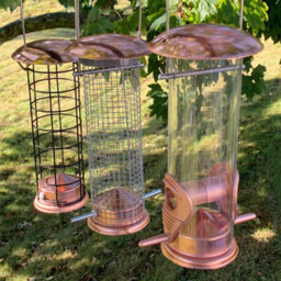 Selections Copper Style Hanging Bird Feeders Seed, Nut And Fatball (Set Of 3)