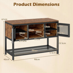 Sideboard Buffet Cabinet With Bottom Storage Shelf - thumbnail 2