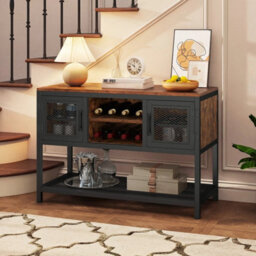 Sideboard Buffet Cabinet With Bottom Storage Shelf - thumbnail 3