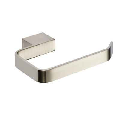 Bubly Bathrooms Premium Brushed Nickel Toilet Roll Holder - Wall Mounted Bathroom Paper Holder - image 1