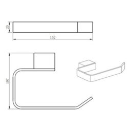 Bubly Bathrooms Premium Brushed Nickel Toilet Roll Holder - Wall Mounted Bathroom Paper Holder - thumbnail 2