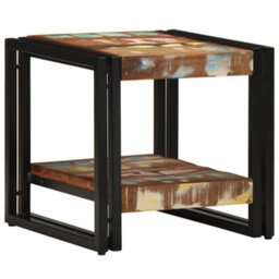 Berkfield Coffee Table Multicolour 40X50X38 Cm Solid Wood Reclaimed - thumbnail 1