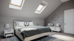 Yardlite Roof Window Grey / White Wood Centre Pivot Loft Skylight + Flashing - C4A - 55Cm (W) X 98Cm (H), Tfx Tile Flashing - thumbnail 3