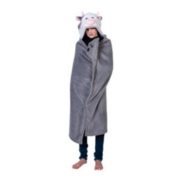Noxxiez Kids Animal Hooded Blanket - Cow - thumbnail 2