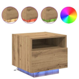 Berkfield Bedside Cabinets With Led Lights 2 Pcs Artisan Oak 40X39X37 Cm - thumbnail 4