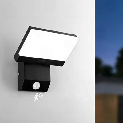 Amorly Wired Motion Sensor Outdoor Light, 18W Square Led Wall Sconce, Cool White Waterproof Exterior Lighting For Patio,doorway,garage - image 1
