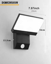 Amorly Wired Motion Sensor Outdoor Light, 18W Square Led Wall Sconce, Cool White Waterproof Exterior Lighting For Patio,doorway,garage - thumbnail 5